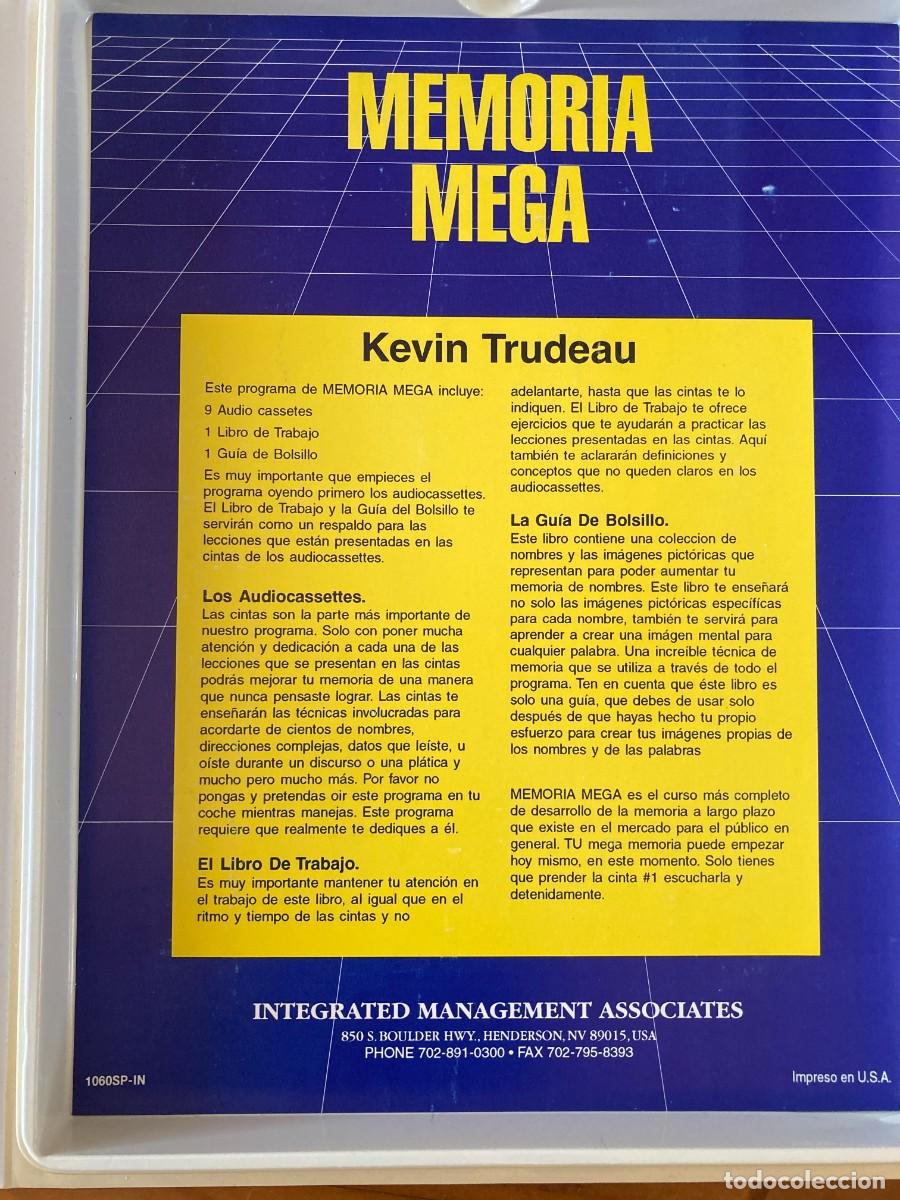 Vintage: PROGRAMA MEGA MEMORIA DE KEVIN TRUDEAU: Audiocasetes con libro de ejercicios GD 8 cintas - Foto 3
