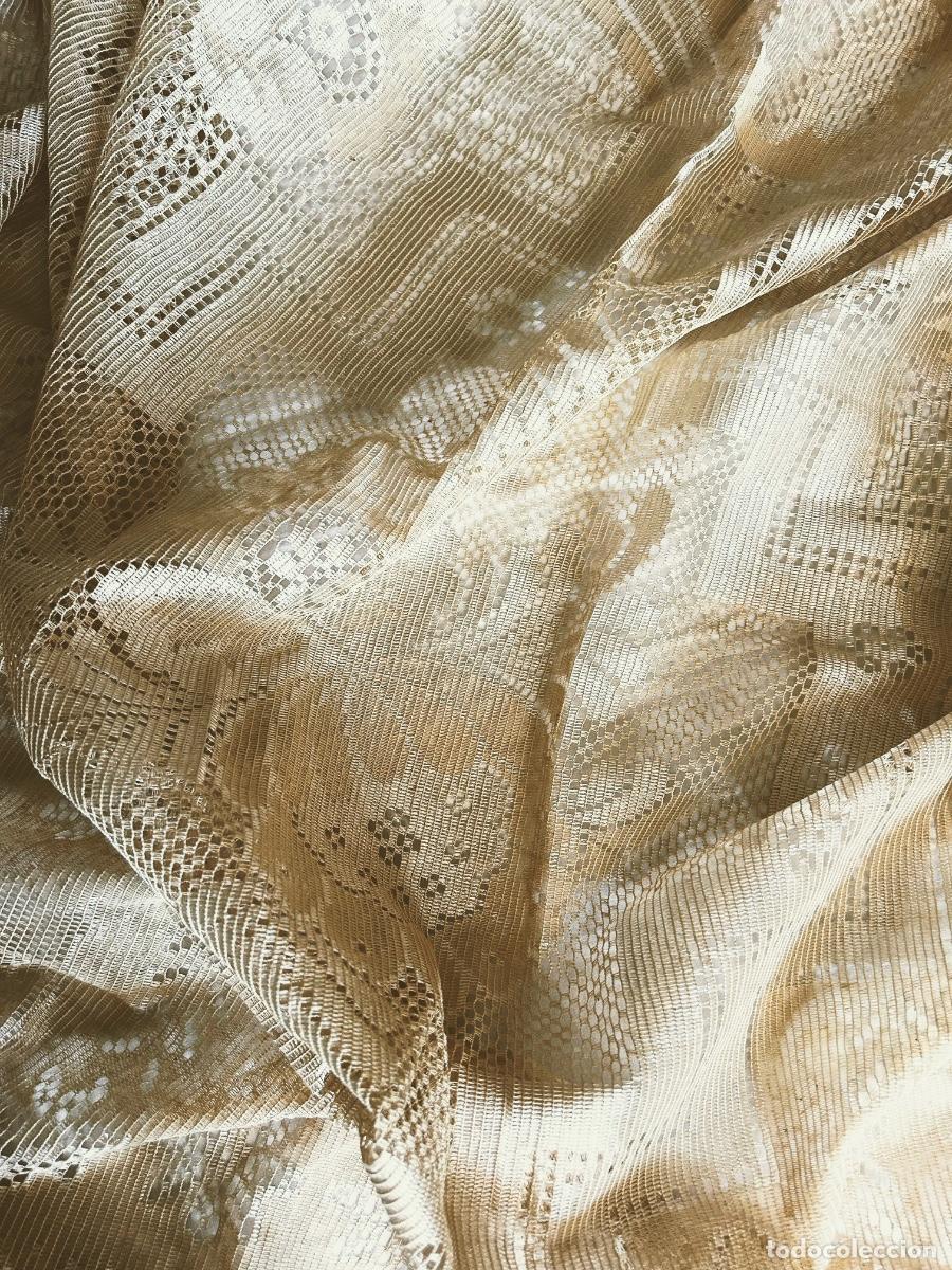 Vintage: Cortina antigua de algod&oacute;n y rayon - Foto 7