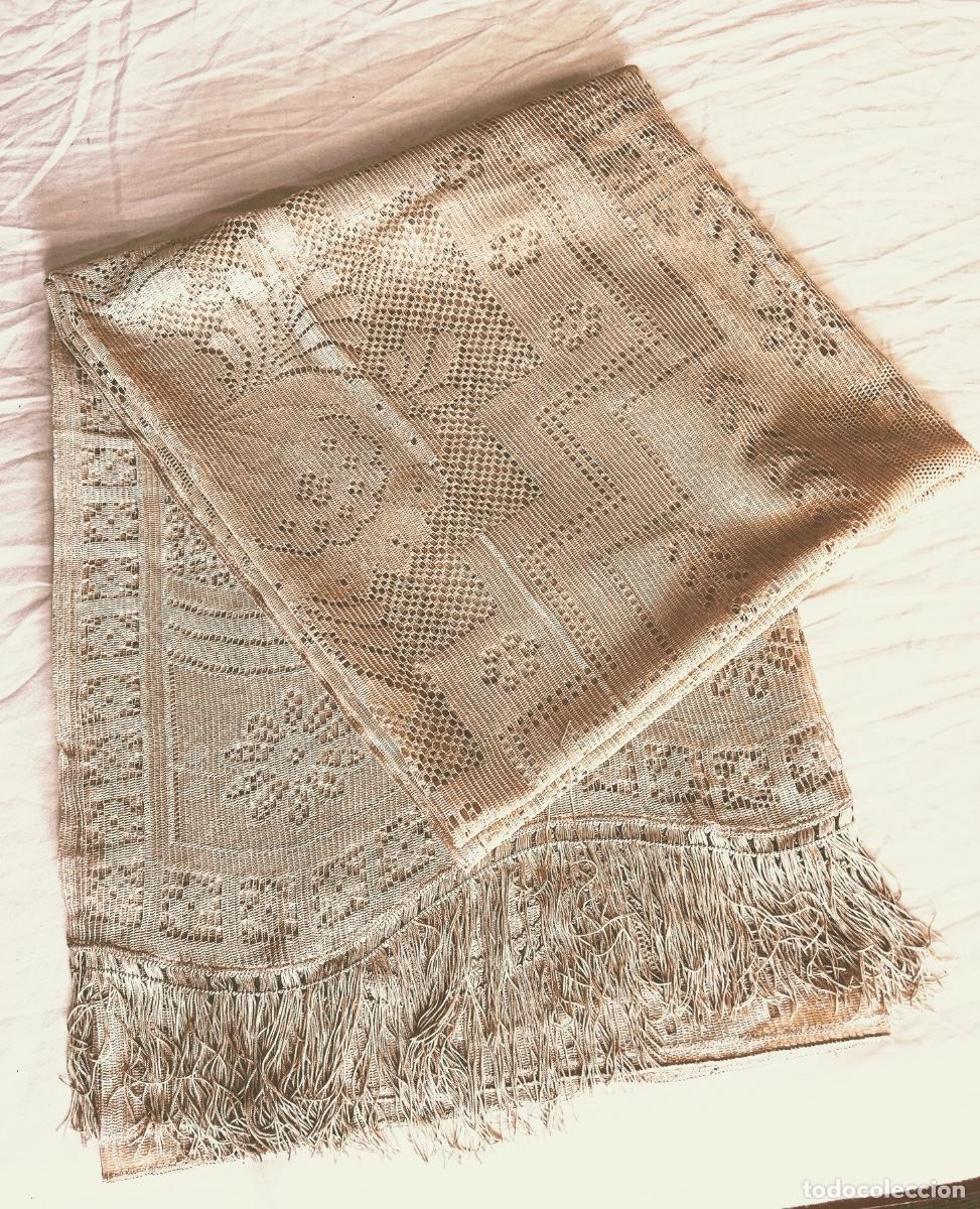 Vintage: Cortina antigua de algod&oacute;n y rayon - Foto 8