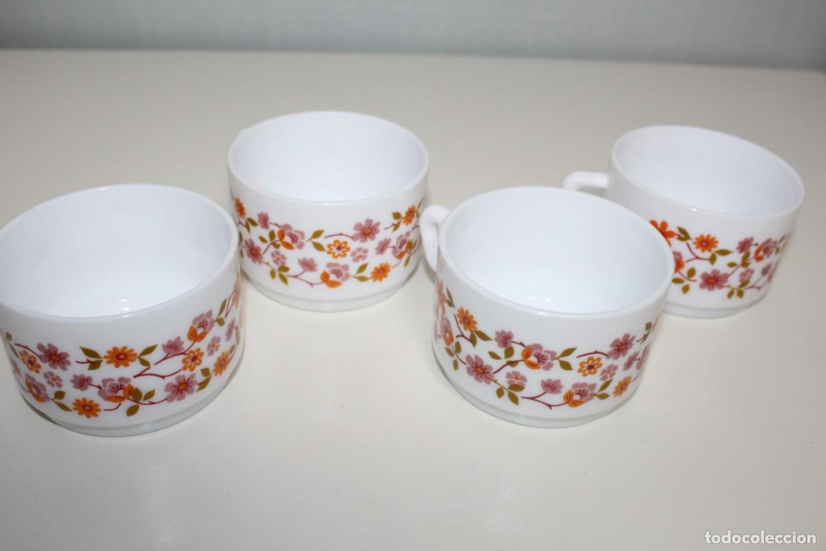 Vintage: 4 TAZAS DESAYUNO ARCOPAL REGALO NOCILLA