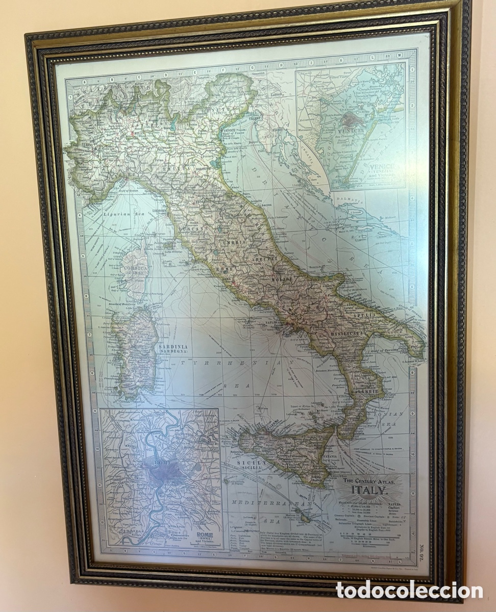 Vintage: Reproducci&oacute;n de Cuadro Antiguo de Italia enmarcado