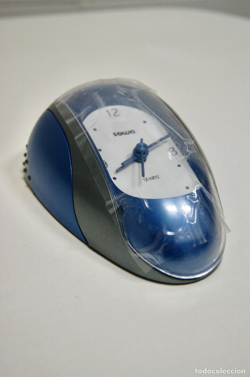 Vintage: Reloj despertador sobremesa azul gris