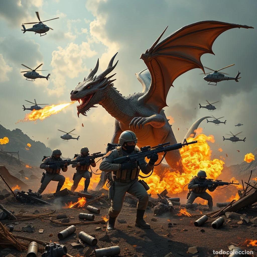 Vintage: 11 espectaculares escenas de dragones &ndash; Lonas decorativas modernas de Alta Calidad