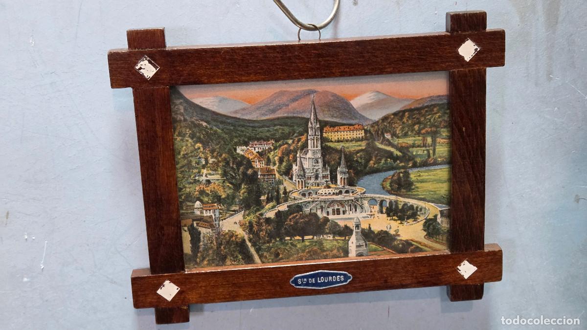 Vintage: cuadro con lamina de fatima antigua