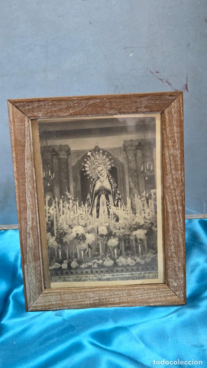 Vintage: cuadro con fotografia virgen antigua