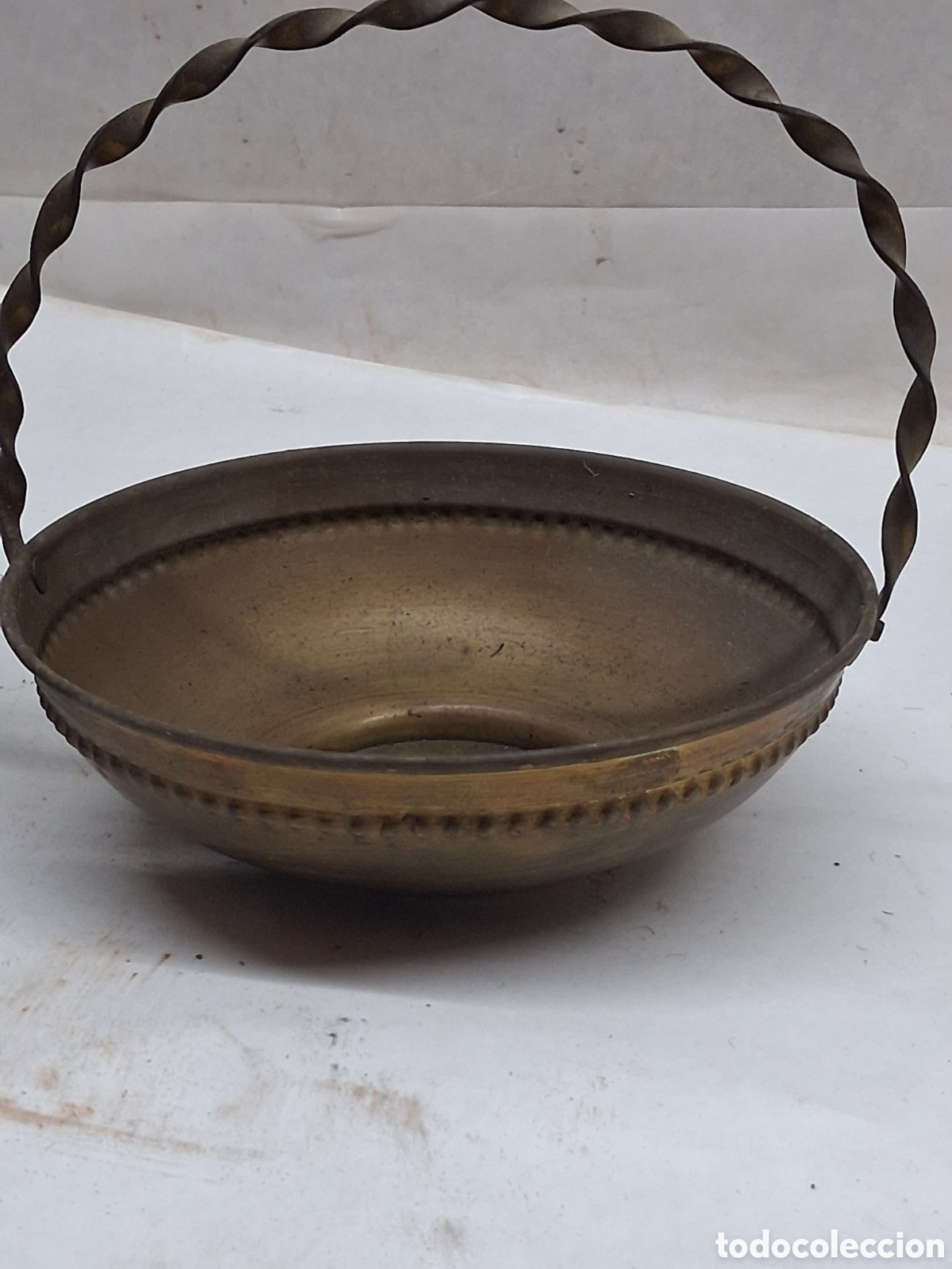 Vintage: 2 peque&ntilde;as cestas lat&oacute;n - Foto 2