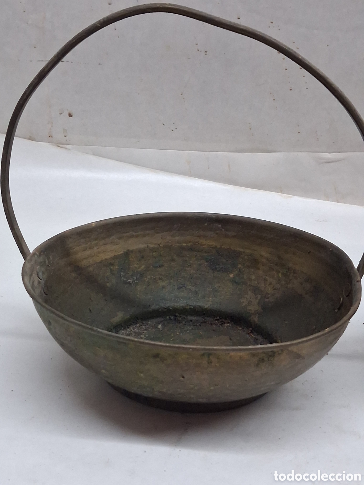 Vintage: 2 peque&ntilde;as cestas lat&oacute;n - Foto 3