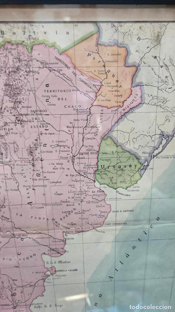 Vintage: cuadro con mapa antiguo - Foto 3