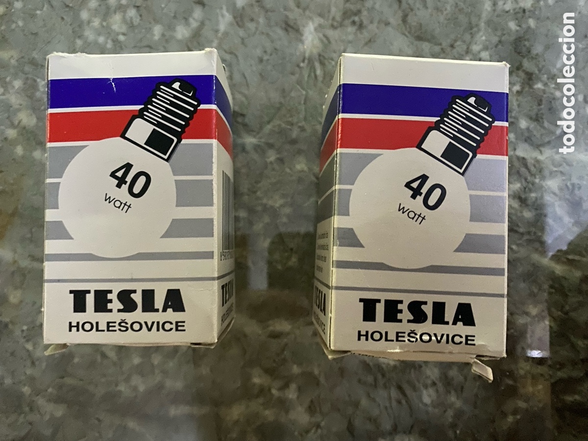 Vintage: 2 Bombillas Retro TESLA Hole&scaron;ovice 40W E14