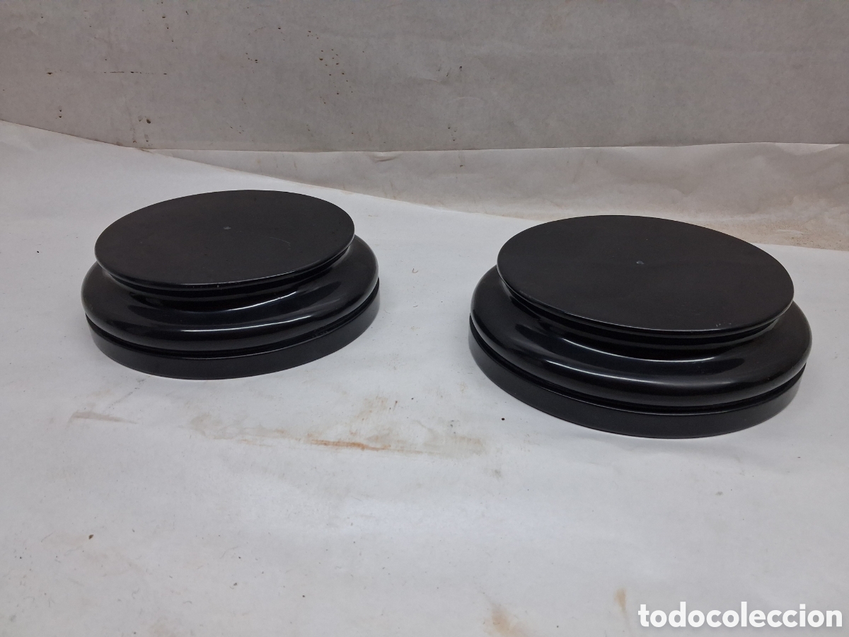 Vintage: 2 peanas redondas negras - Foto 1