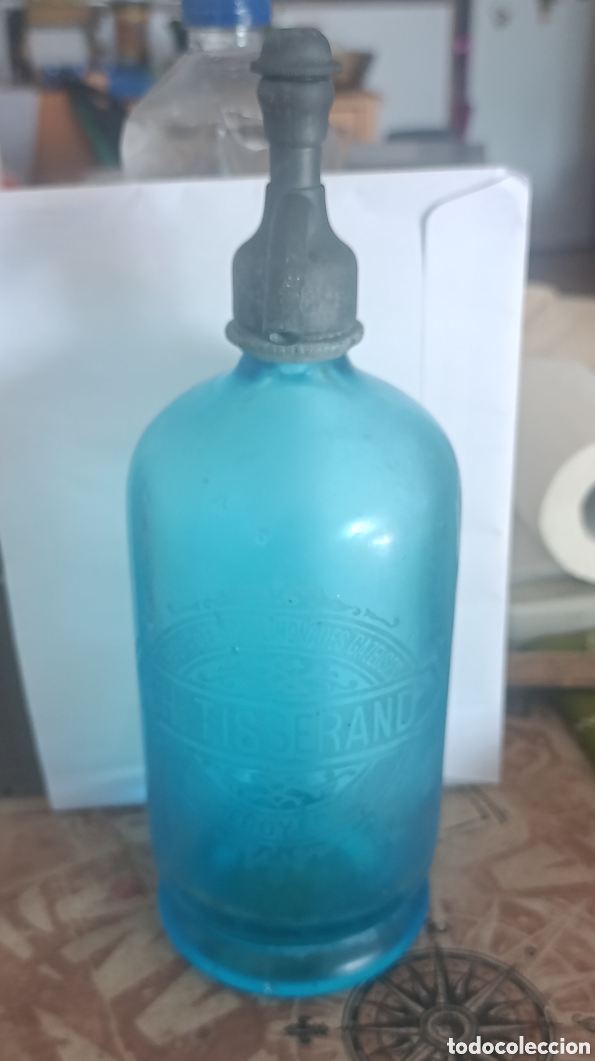 Vintage: Antiguo Sif&oacute;n Franc&eacute;s Azul