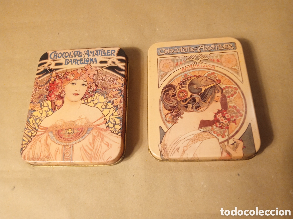 Vintage: Cajas estilo Art Nouveau Ametller/Mucha