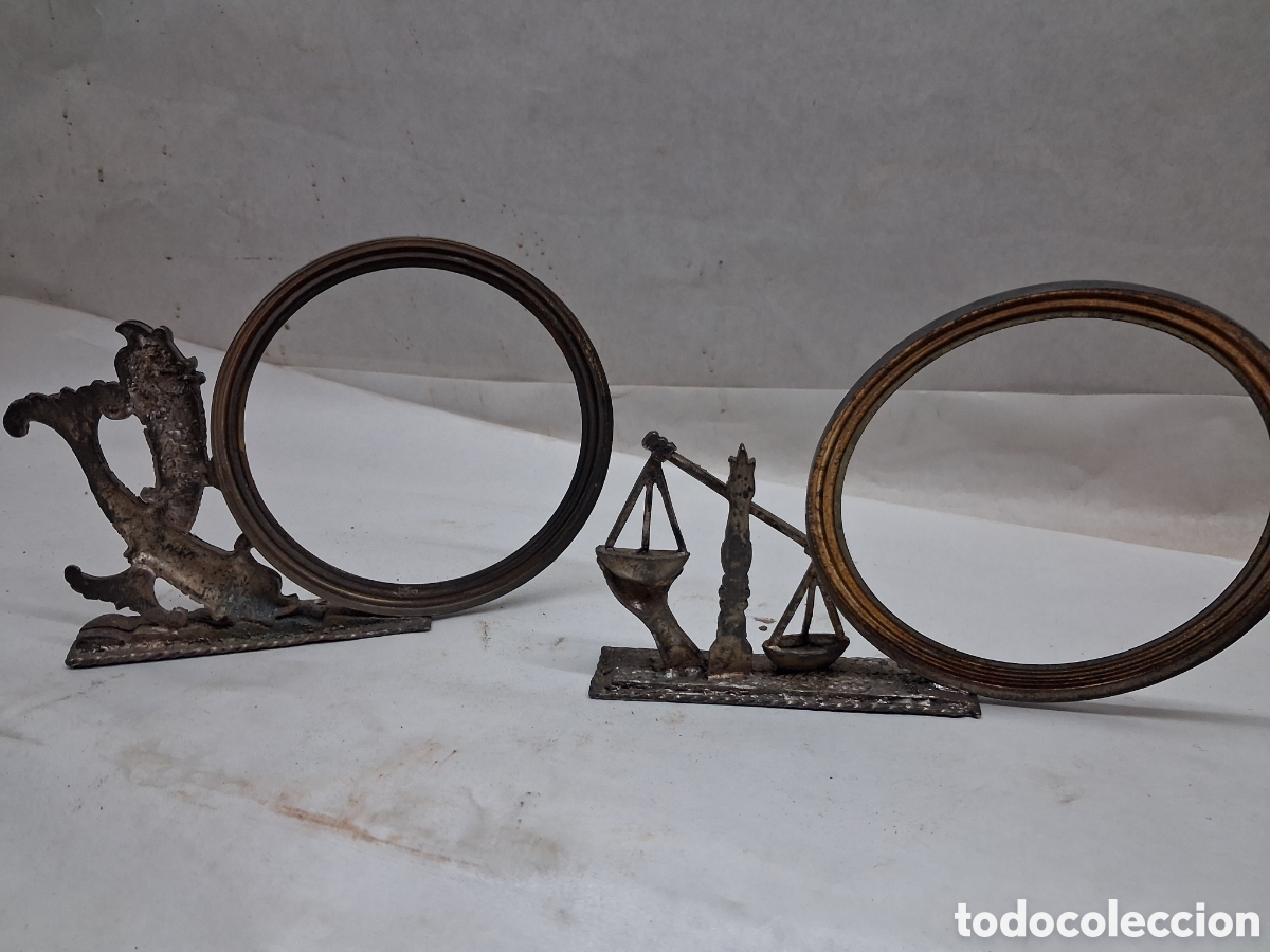 Vintage: 2 marcos metal redondos - Foto 4