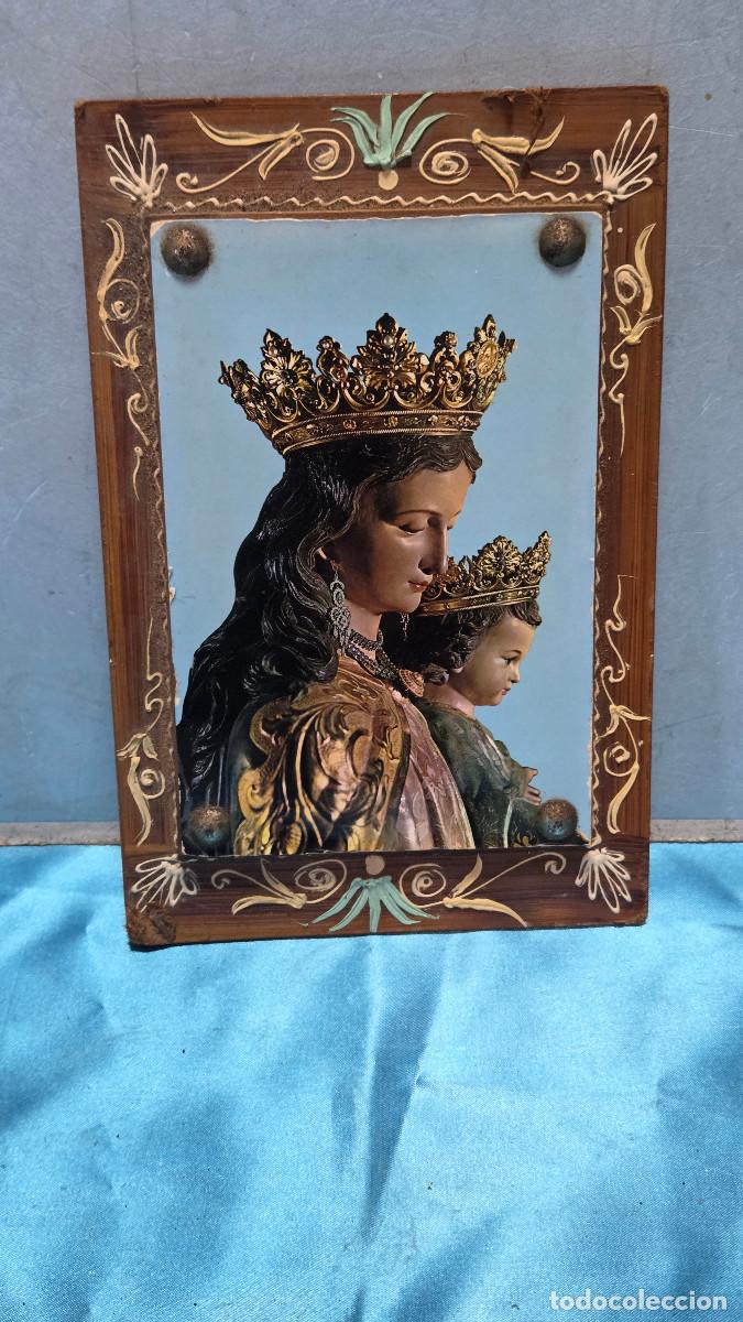 Vintage: lamina religiosa antigua en madera