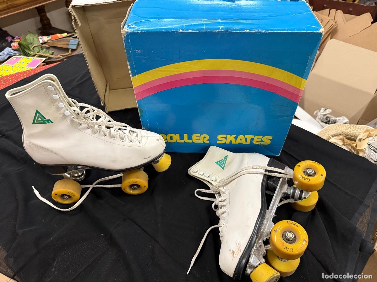Vintage: Patines Vintage de piel, Roller Skates, en caja original. Talla numero 40