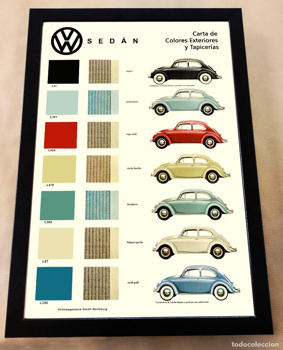 Vintage: Cuadro carta de colores Volkswagen Escarabajo ● 48x33 cm