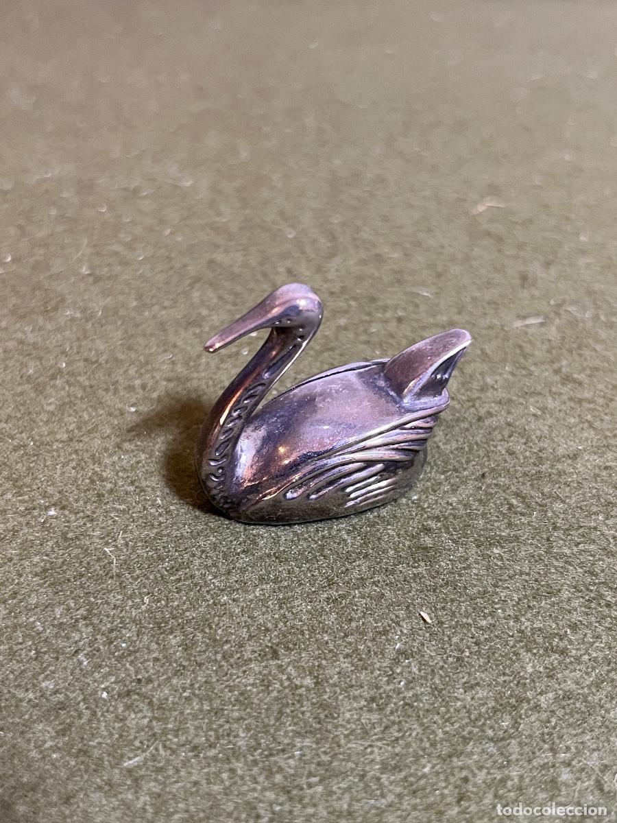 Vintage: Marcasitios vintage con forma de cisne plateado tarjetero de mesa Place Card Holder metal