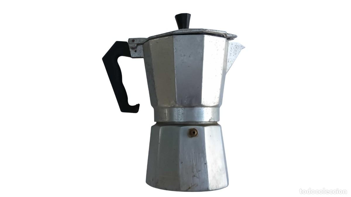 Vintage: CAFETERA ITALIANA MOKA DE ALUMINIO 12 TAZAS - DISE&Ntilde;O CL&Aacute;SICO OCTOGONAL (A&Ntilde;OS 80/90)