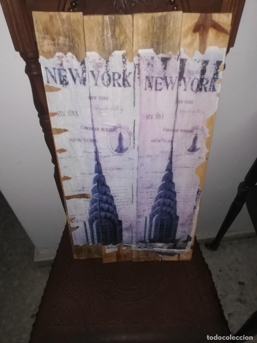 Vintage: Cuadro de madera new York - Foto 1