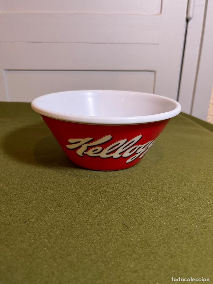 Vintage: Bol Kellogg's rojo vintage de cer&aacute;mica taza para cereales promocional desayuno coleccionismo