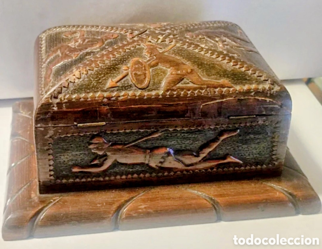 Vintage: CAJA JOYERO MADERA NOGAL