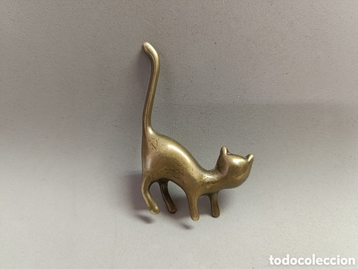 Vintage: GATO DE BRONCE, SOPORTE DE ANILLOS. - Foto 3