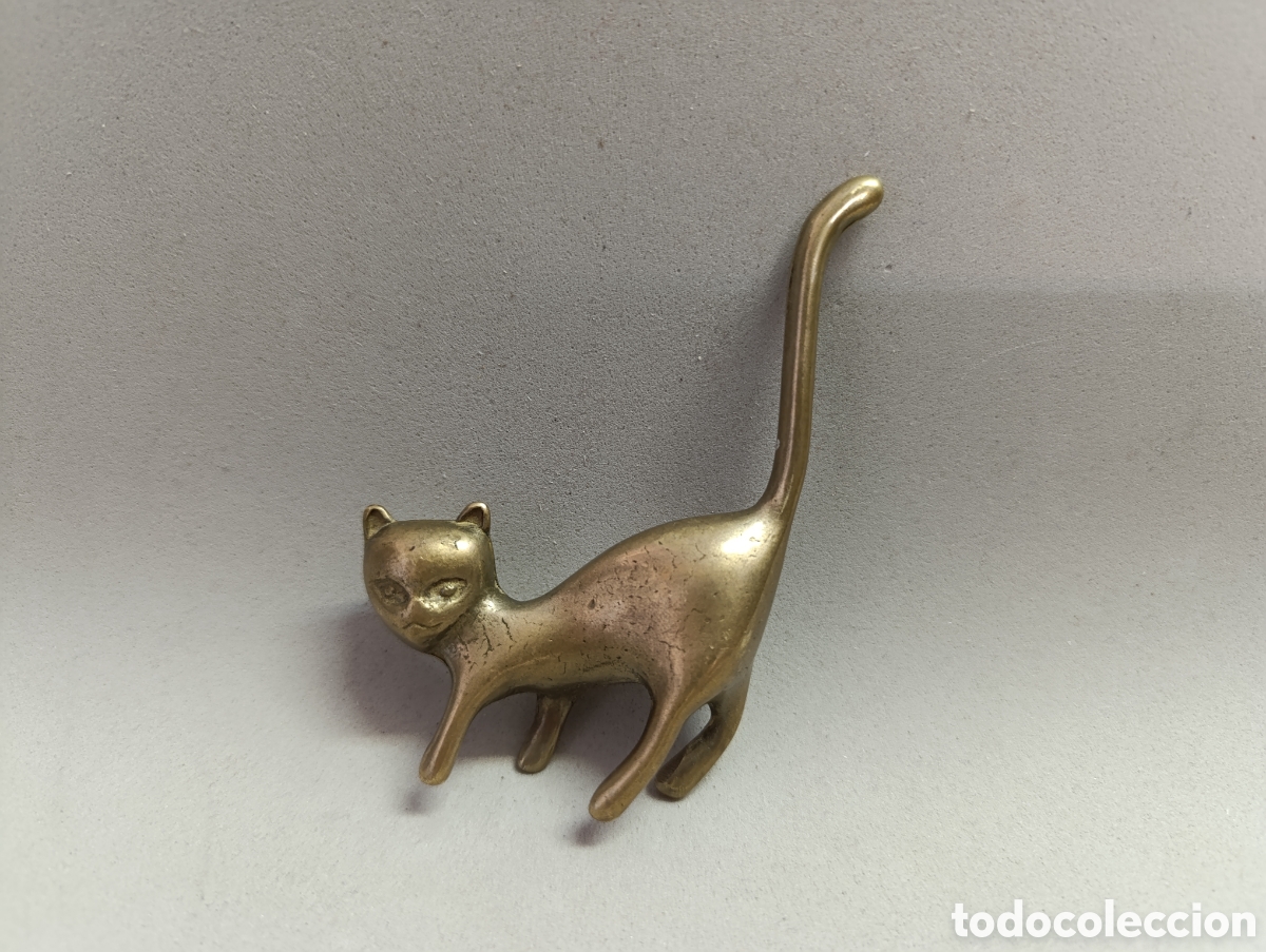 Vintage: GATO DE BRONCE, SOPORTE DE ANILLOS. - Foto 4