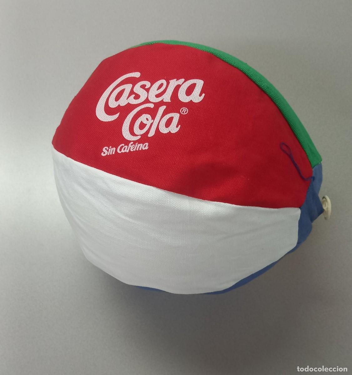 Vintage: Pelota de playa de tela vintage - Promocional Casera Cola (Sin Cafe&iacute;na) - Muy rara