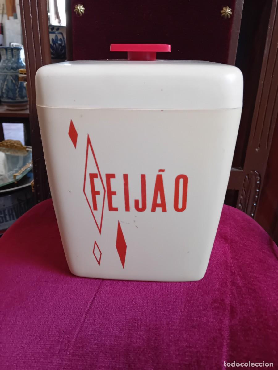 Vintage: Bote de pl&aacute;stico, para feijao marca Edmar Leir&iacute;a d&eacute;cada de los 50/60