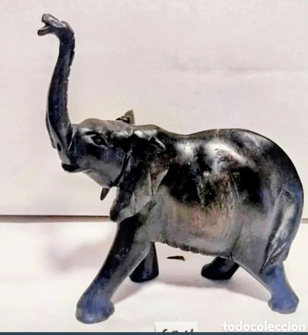 Vintage: ESCULTURA ELEFANTE EBANO SIN COLMILLOS