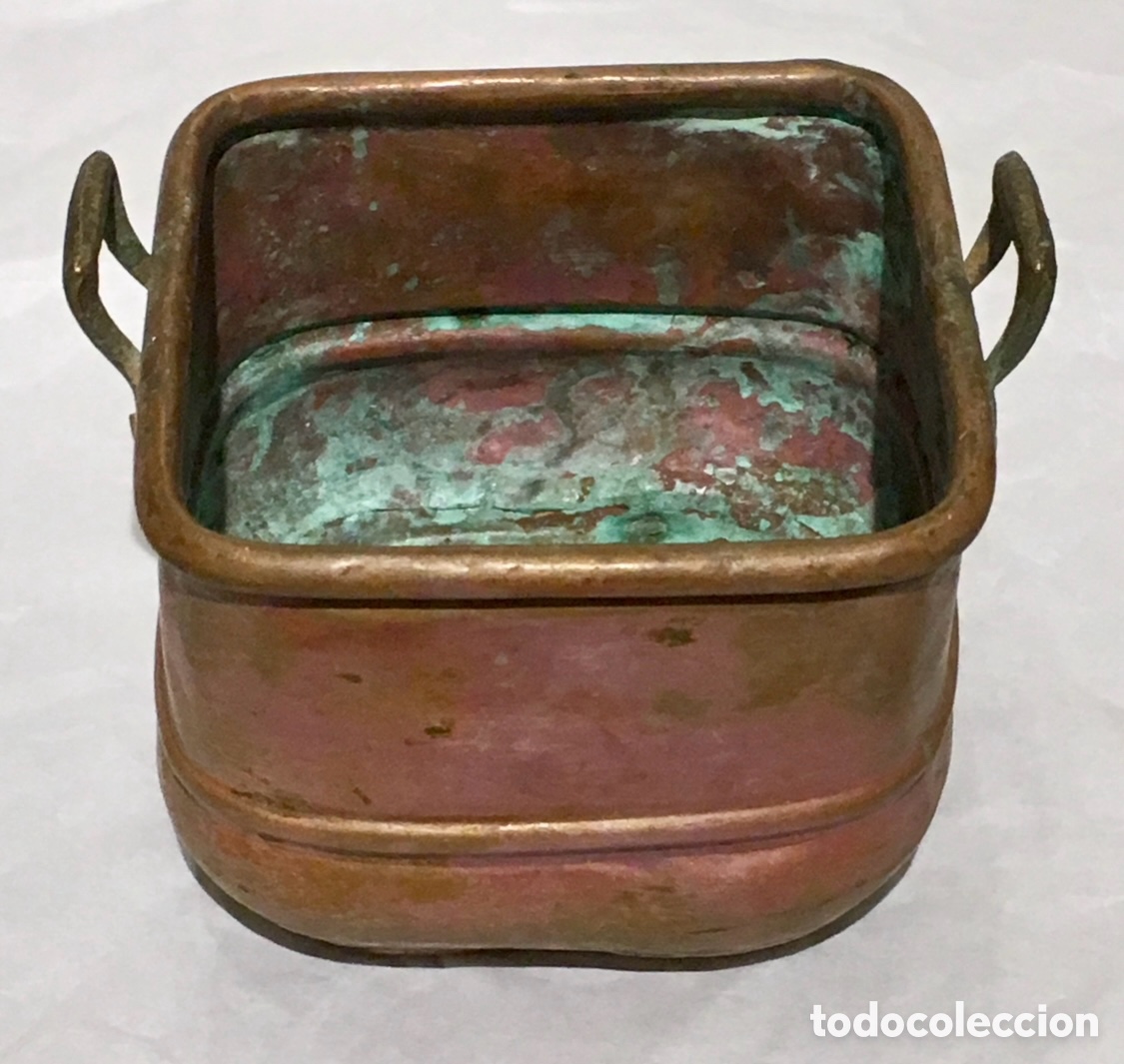 Vintage: Centro de mesa. Cazuela de cobre. A&ntilde;os 60.