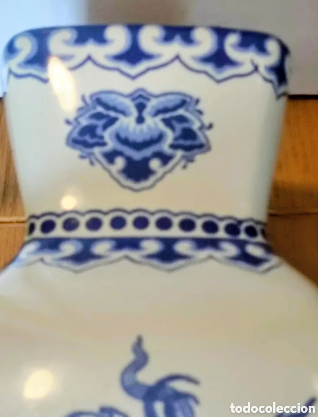 Vintage: JARRON CHINO DRAGON AZUL BLANCO - Foto 6