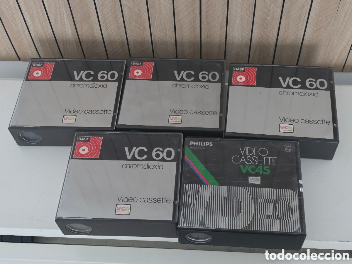 Vintage: lote 5 cintas vcr basf vc60 + philips vc45