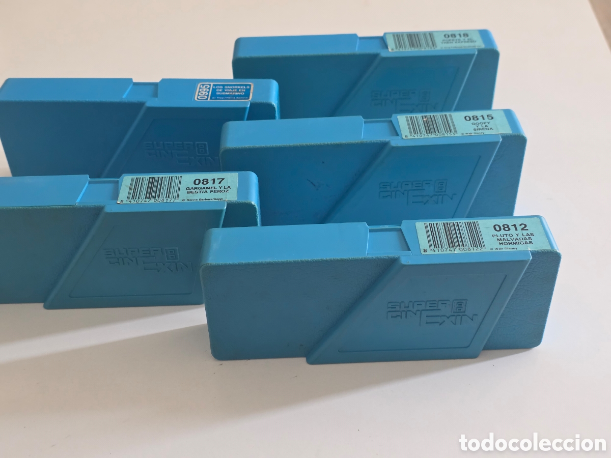 Vintage: cartuchos super 8 cinexin exin lote 5 originales disney pitufos popeye