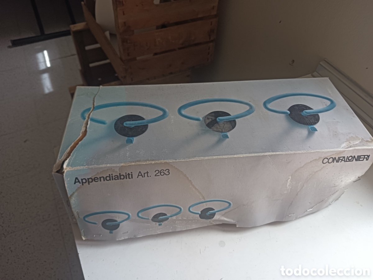 Vintage: Caja 10u percheros vintage estilo space age L. Caramella