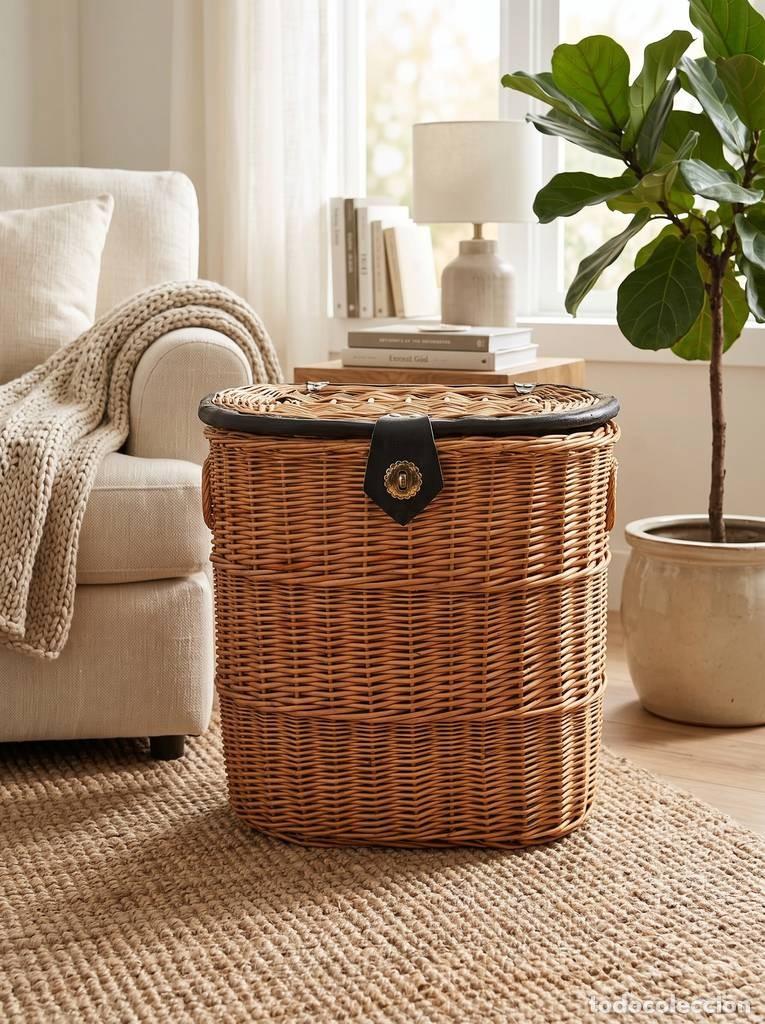 Vintage: CESTA DE MIMBRE VINTAGE