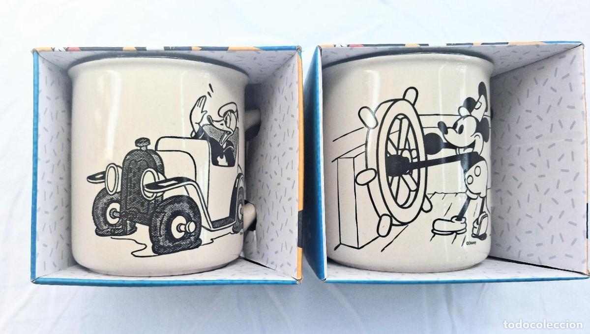 Vintage: lote tazas desayuno ceramica Mickey and friends Disney geda labels a estrenar