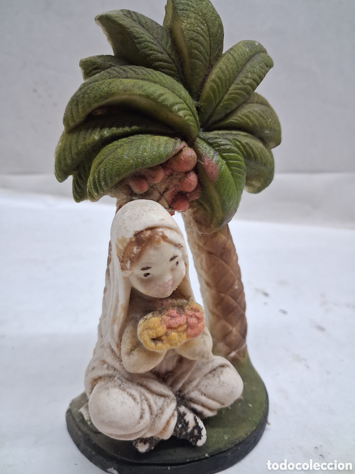 Vintage: figura ni&ntilde;a y palmera - Foto 2
