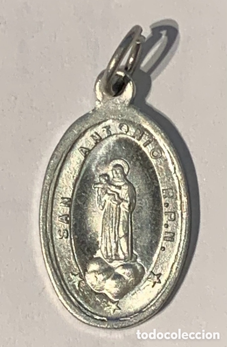 Vintage: Colgante. Medalla Religiosa. SAN Jos&eacute;. SAN Antonio. Aluminio.