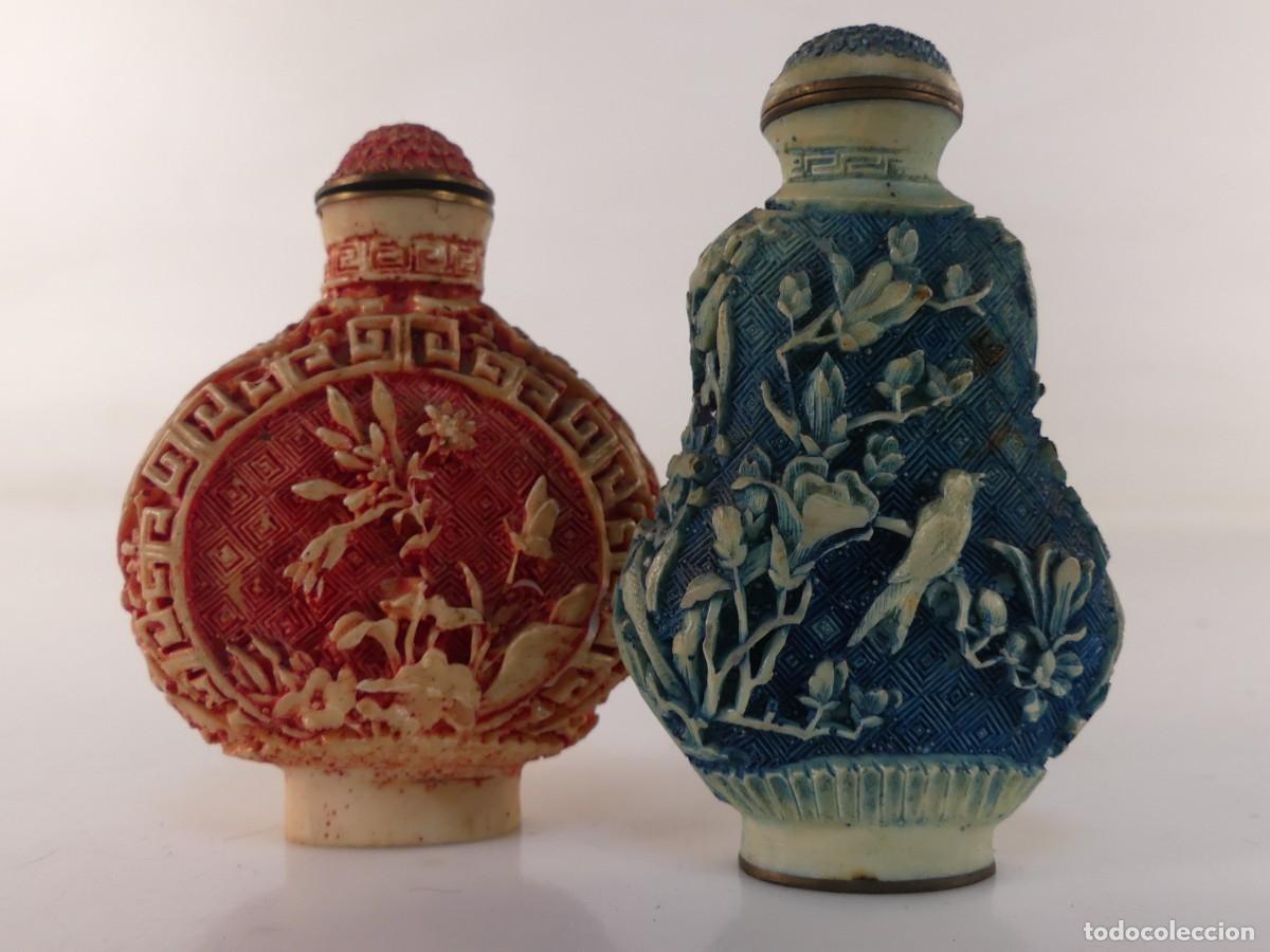Vintage: JUEGO DE 2 PEQUE&Ntilde;AS BOTELLAS SOLO DE DECORACION - NO SE ABREN