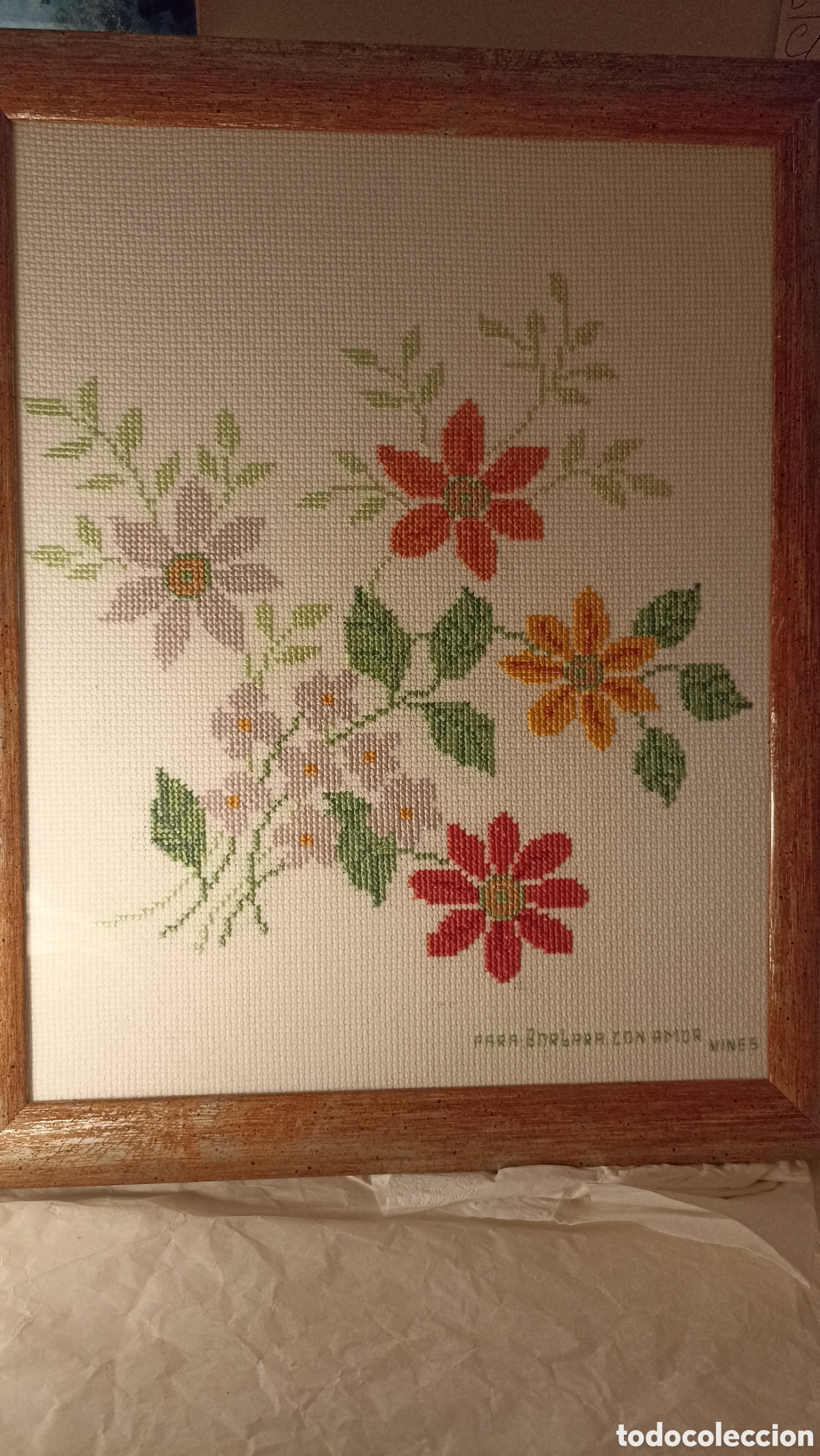 Vintage: Un precioso cuadro artesanal decorativo listo para colgar