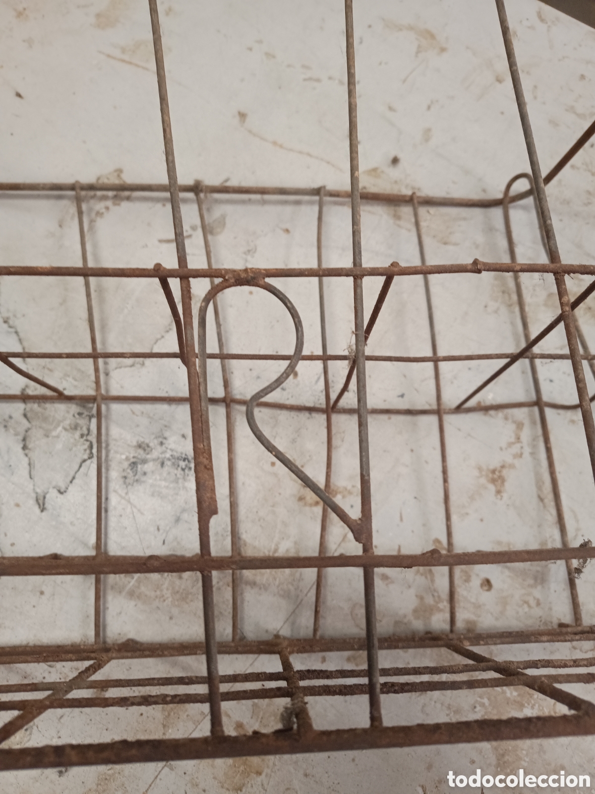 Vintage: CAJA O CESTA PARA BOTELLAS EN METAL - Foto 3