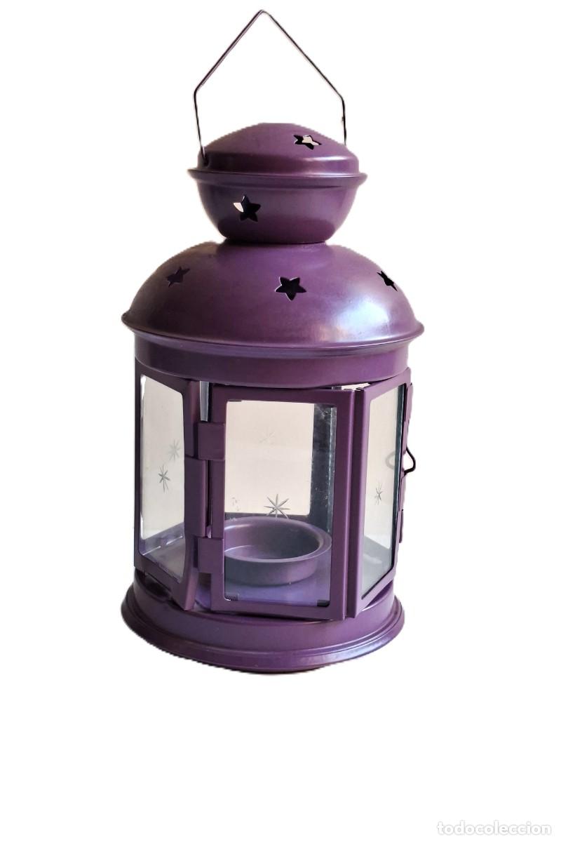 Vintage: FAROLILLO PARA VELA PEQUE&Ntilde;A IKEA ROTERA MORADO