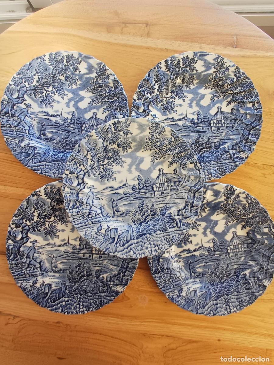 Vintage: Lote de cinco platos de postre Myott