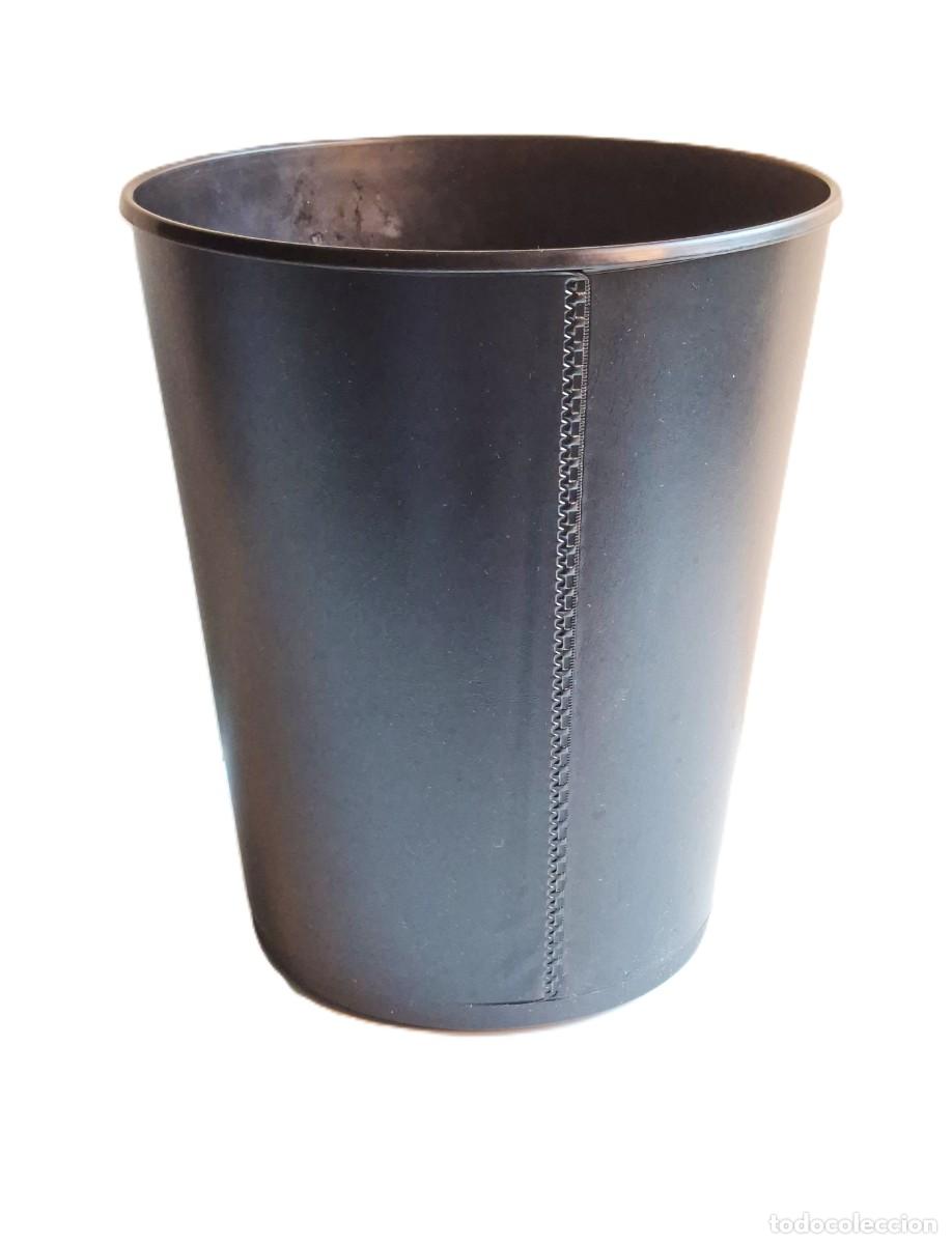 Vintage: CUBO DE BASURA DE CUERO POLARIS 30X25 CM