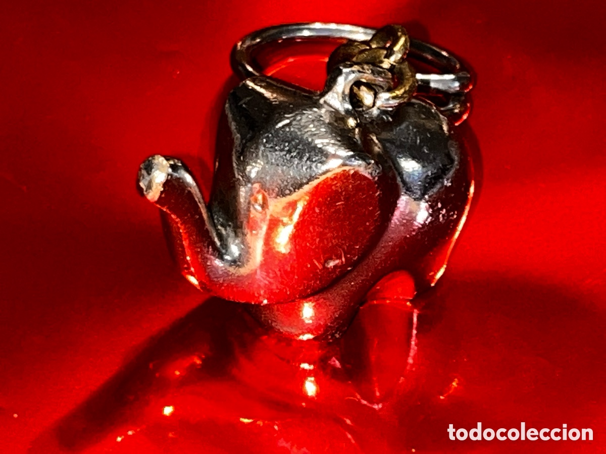 Vintage: Llavero con elefante plateado