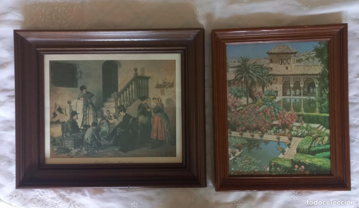 Vintage: Lote 2 Cuadros Vintage Andaluces (Alhambra e Hist&oacute;rico)