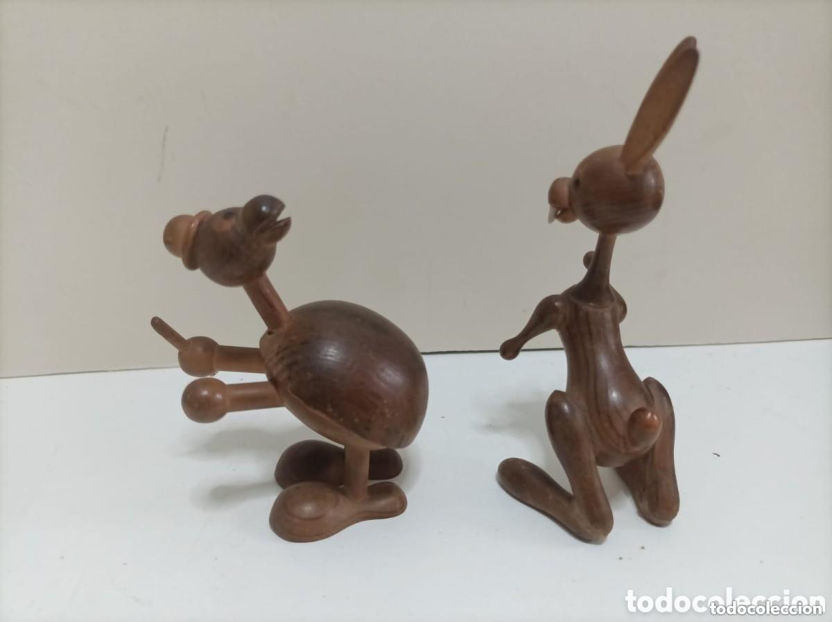 Vintage: FIGURAS DE MADERA. CONEJO Y TORTUGA - Foto 3