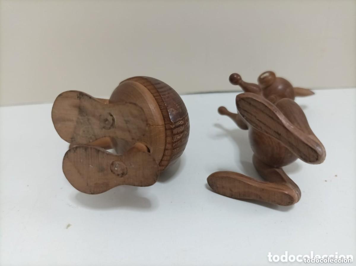 Vintage: FIGURAS DE MADERA. CONEJO Y TORTUGA - Foto 4