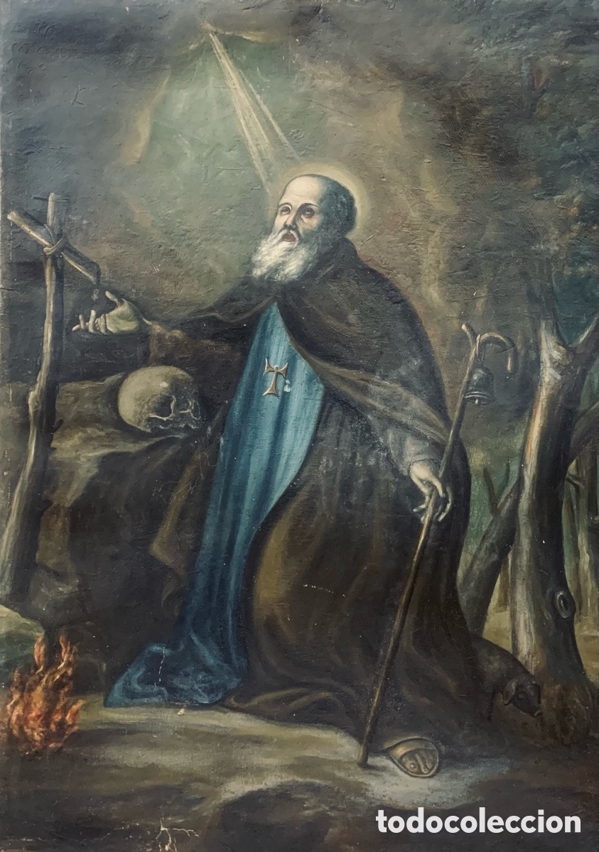Vintage: Pintura al &oacute;leo sobre cart&oacute;n antigua 100X74 cm